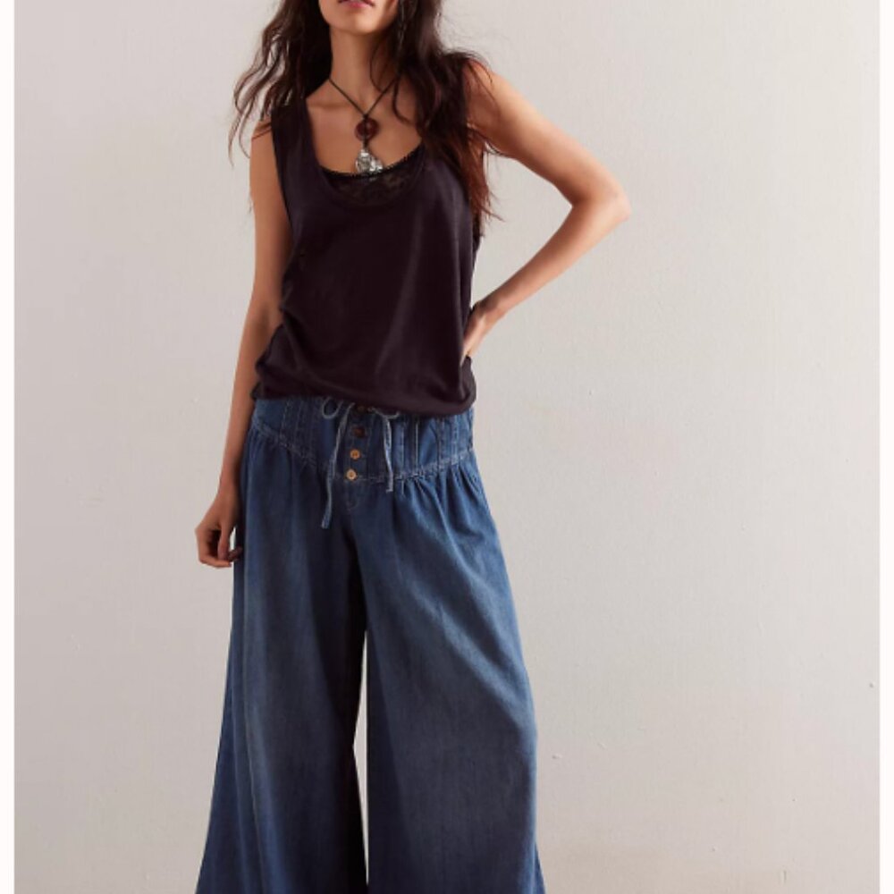 Free People - Forget Me Knot Pull On Jeans [NWT, Sapphire Blue, M short]